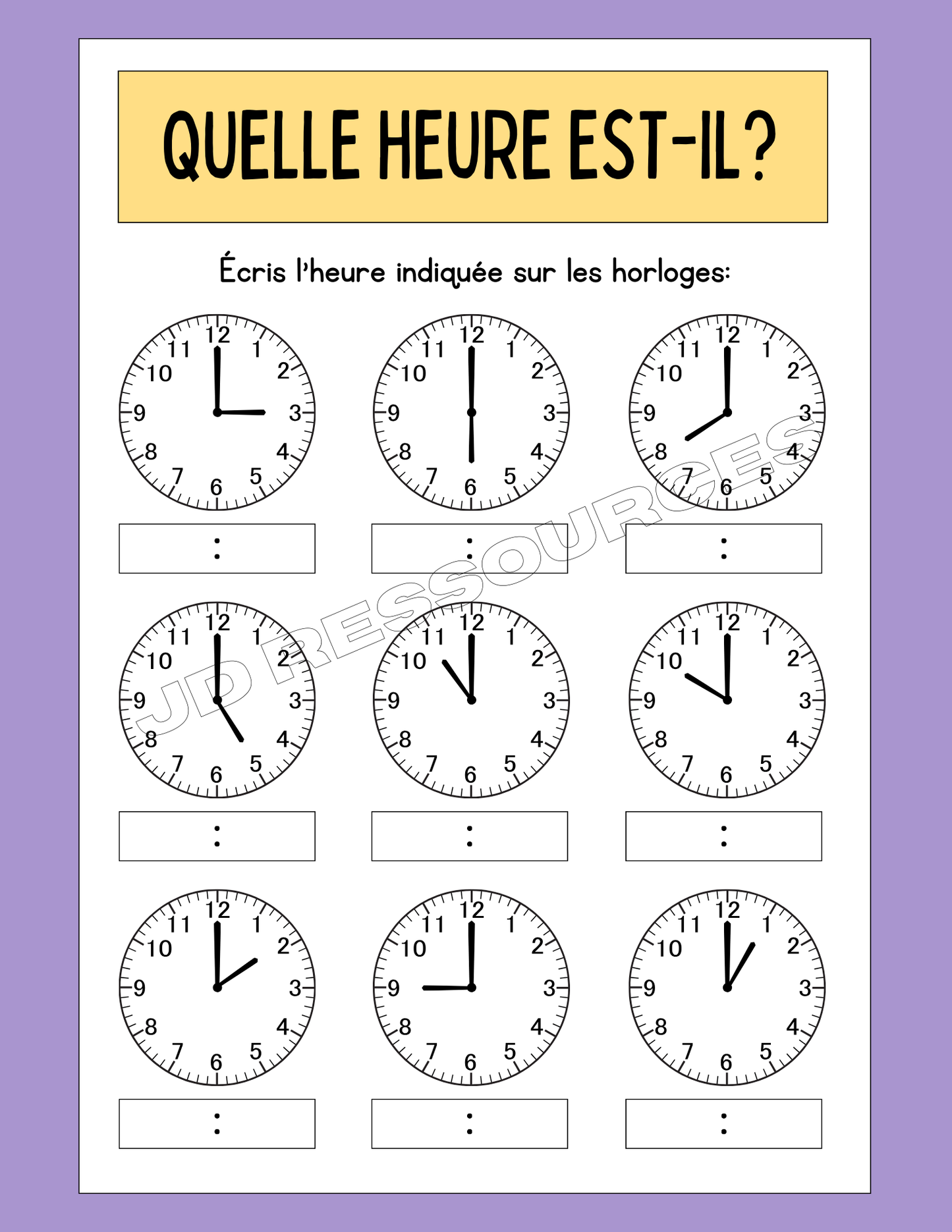 Lire le temps