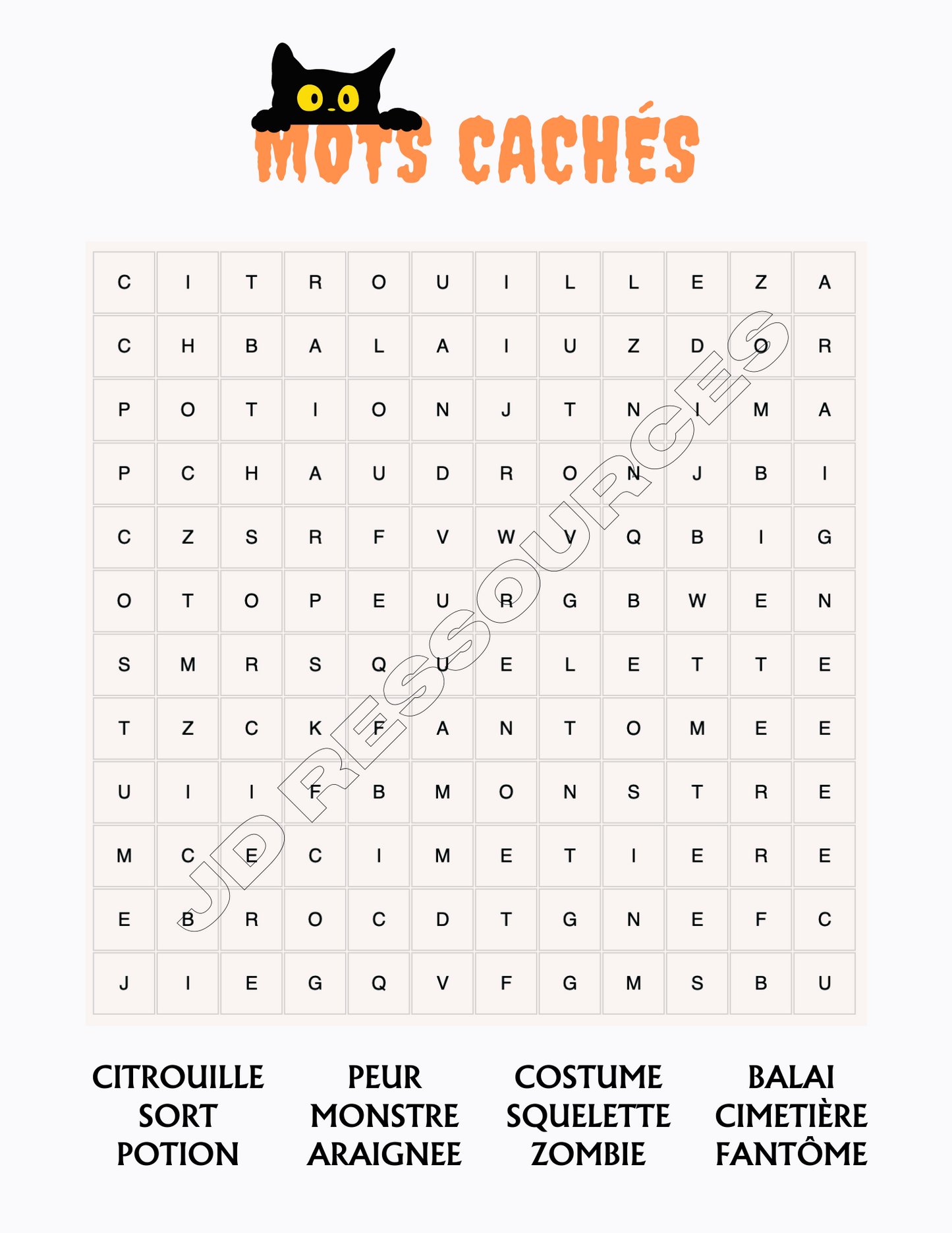 Cahier de jeux sur l'Halloween