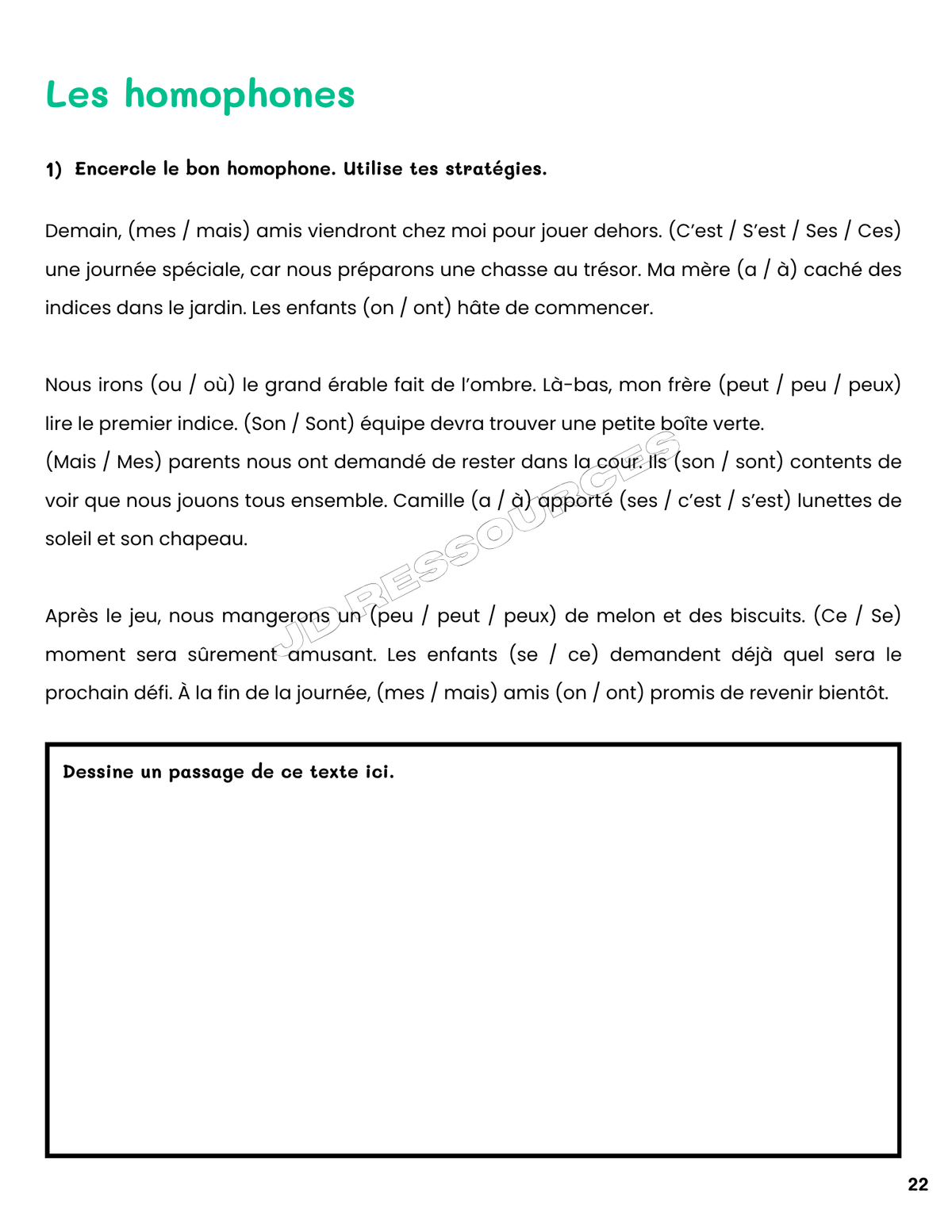 Révision en français- 4e année du primaire
