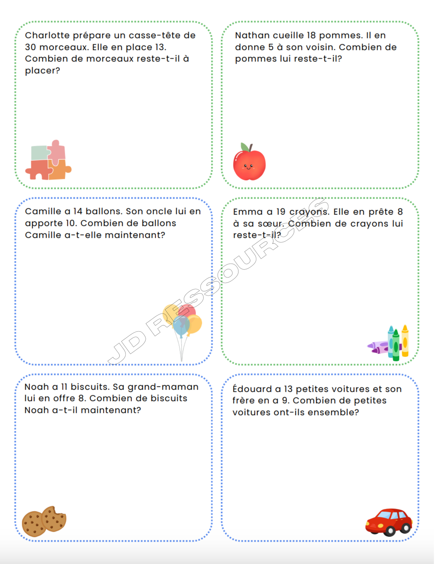 20 résolutions de problèmes – 1er cycle du primaire
