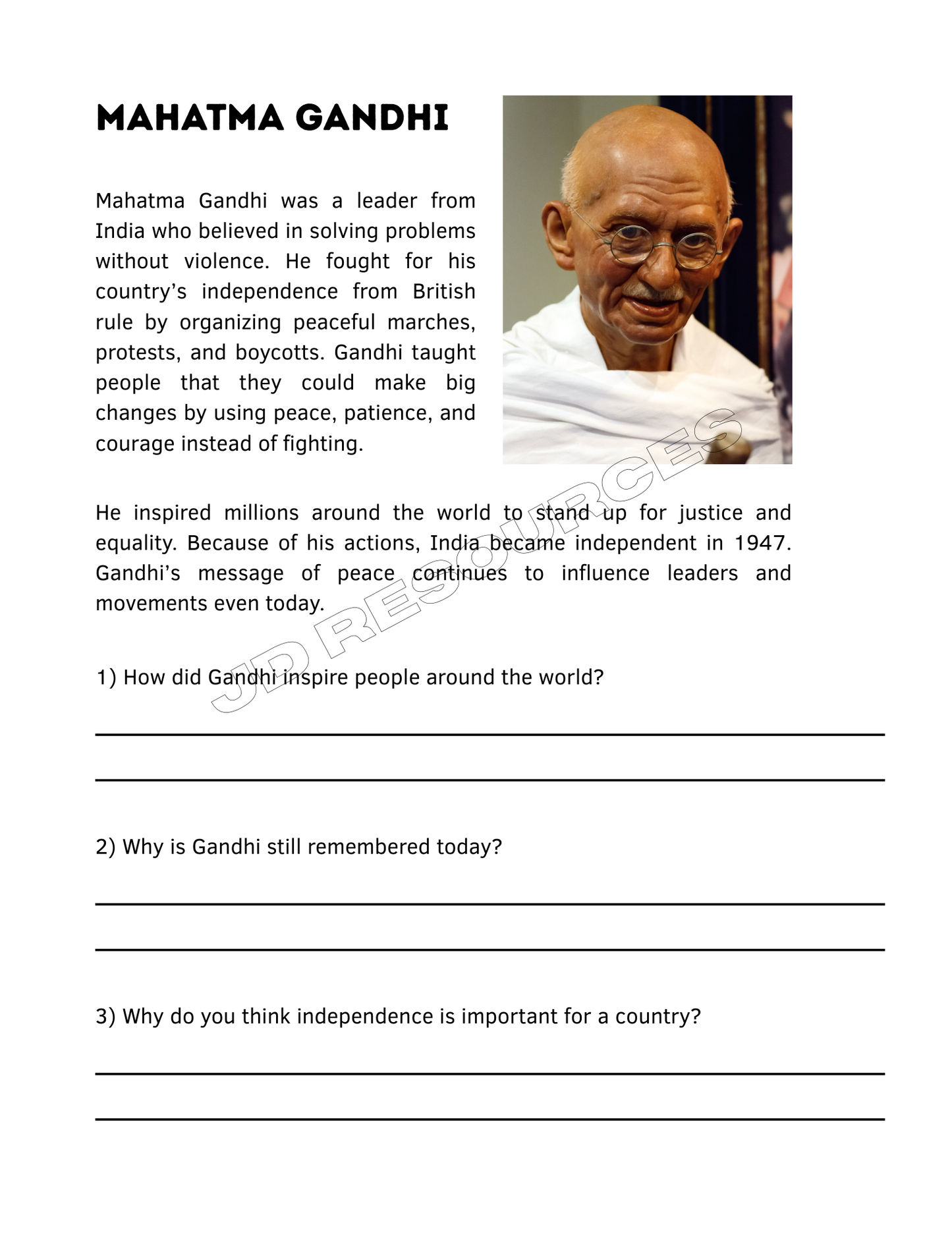 Five influential figures - 5 pages