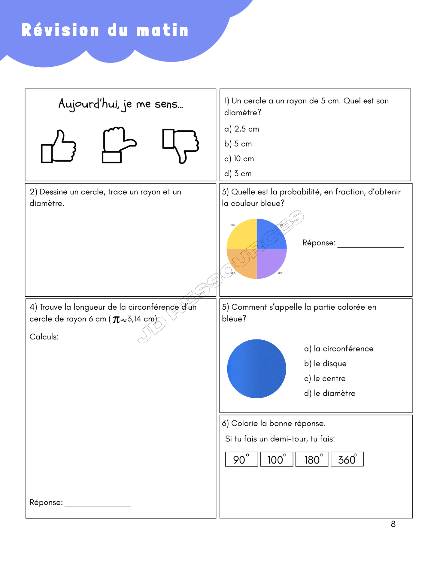 Ma 5e année en mathématiques