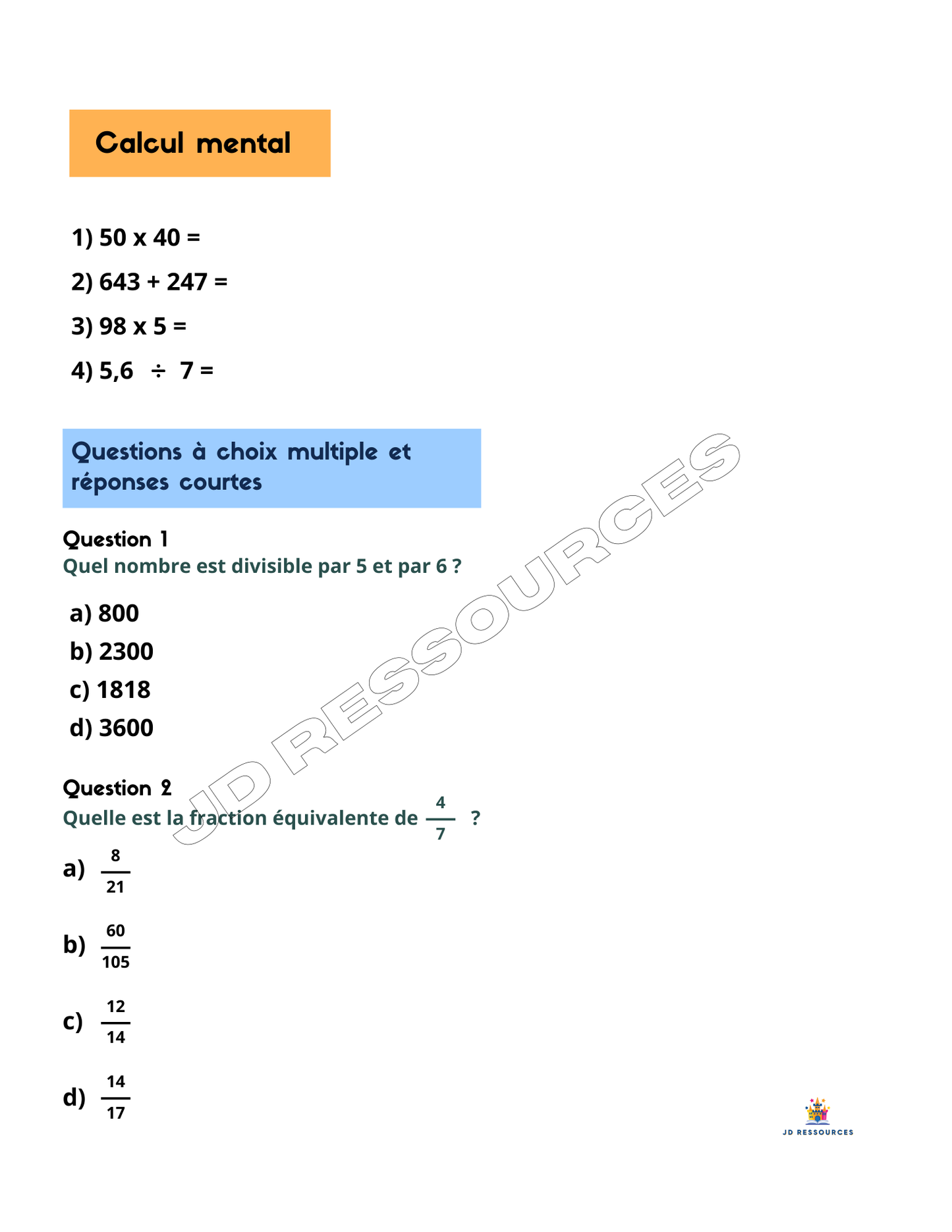 Trousse complète- Préparation aux Examens du Ministère- 6e année