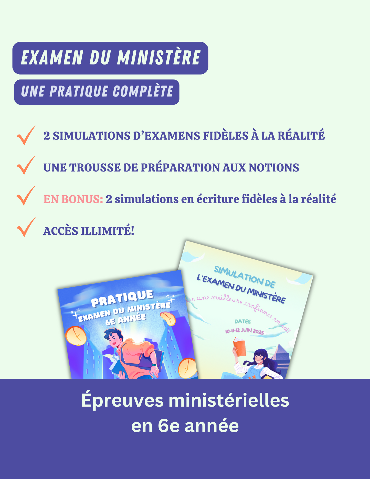 Trousse complète- Préparation aux Examens du Ministère- 6e année