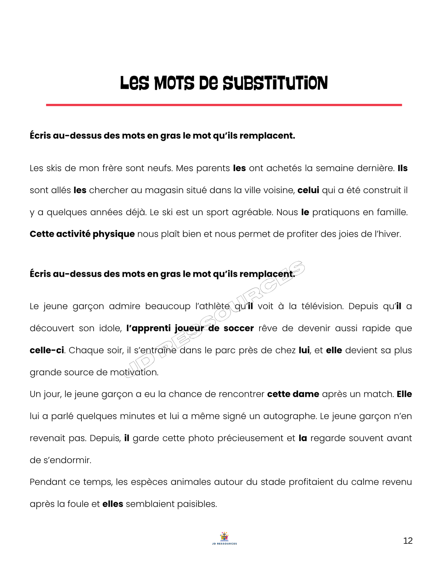 6e année | Simulation en lecture et en écriture | Pratique ministérielle