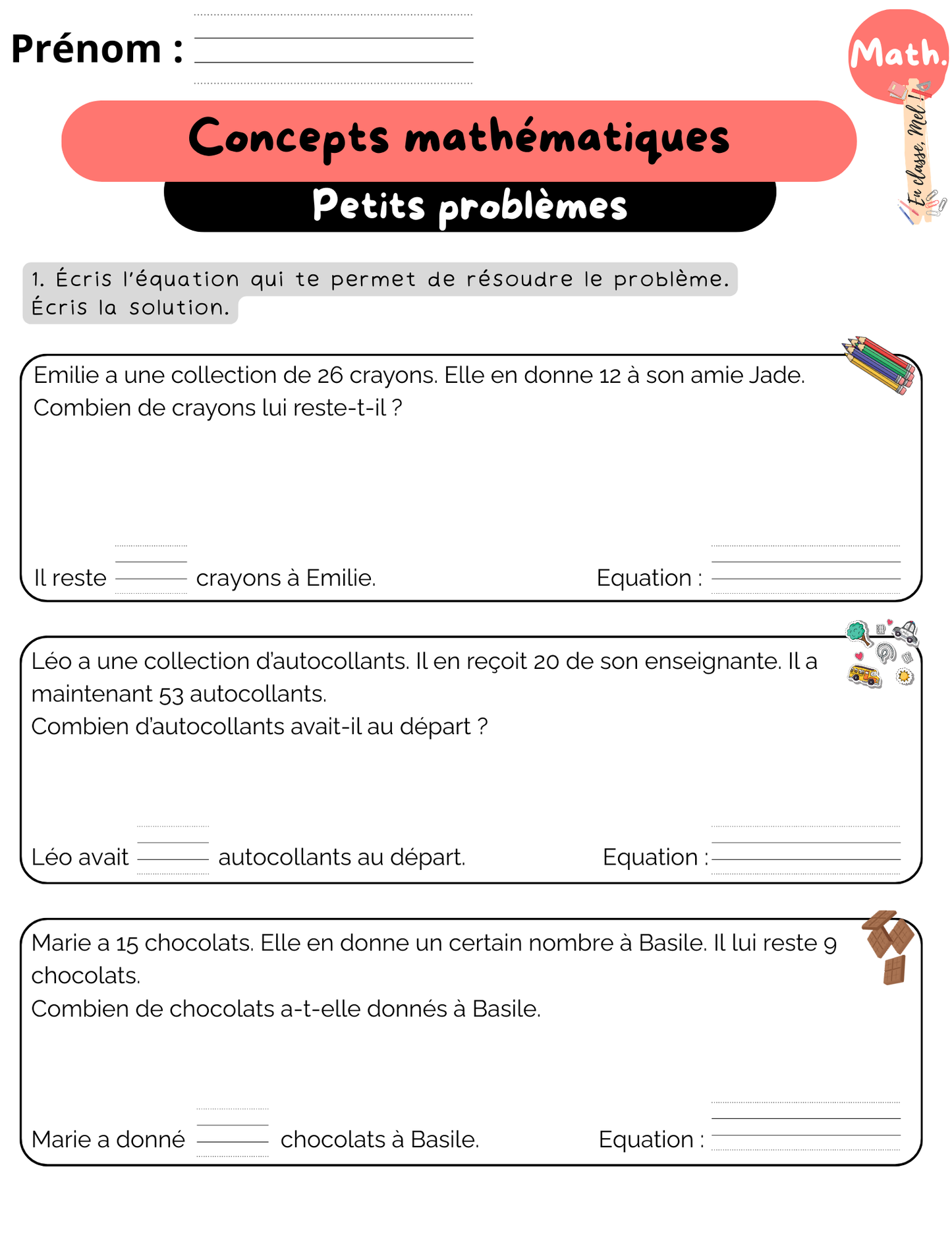 1er cycle - mathématiques