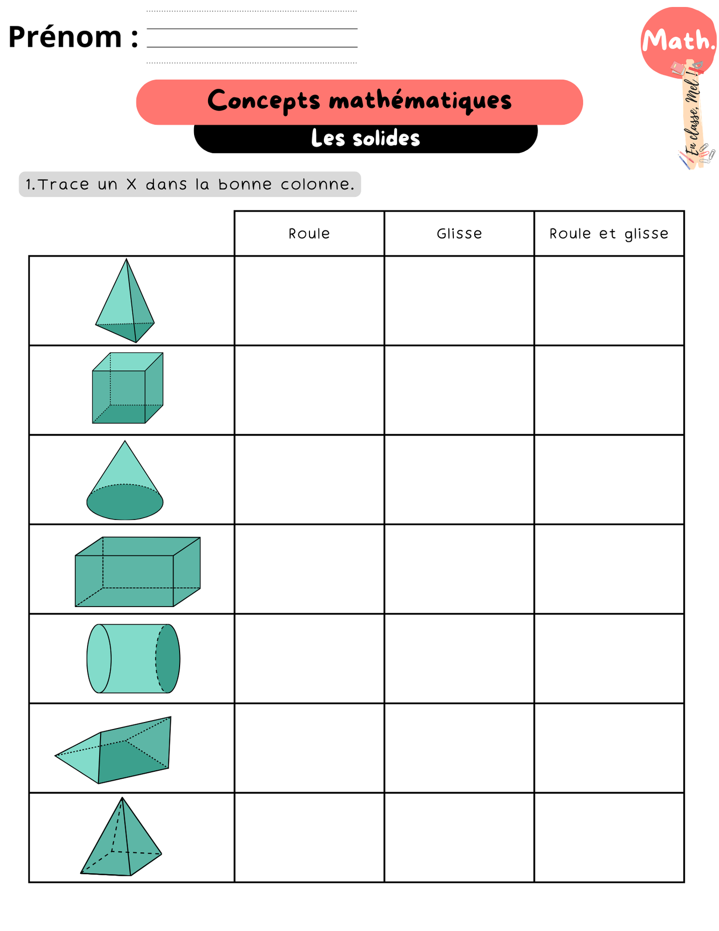 1er cycle - mathématiques