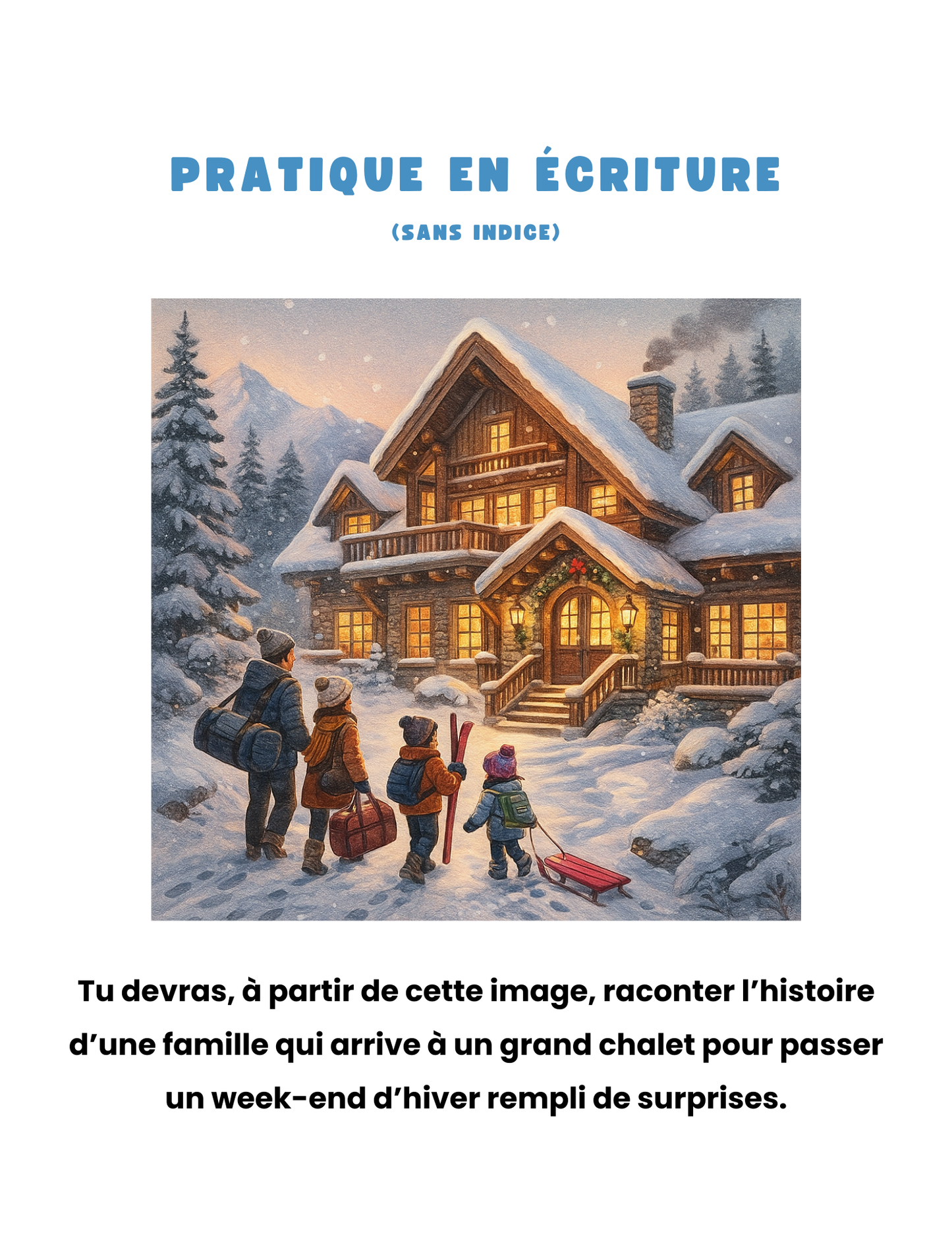 4e - Écriture - pratique ministérielle (thème l'hiver)