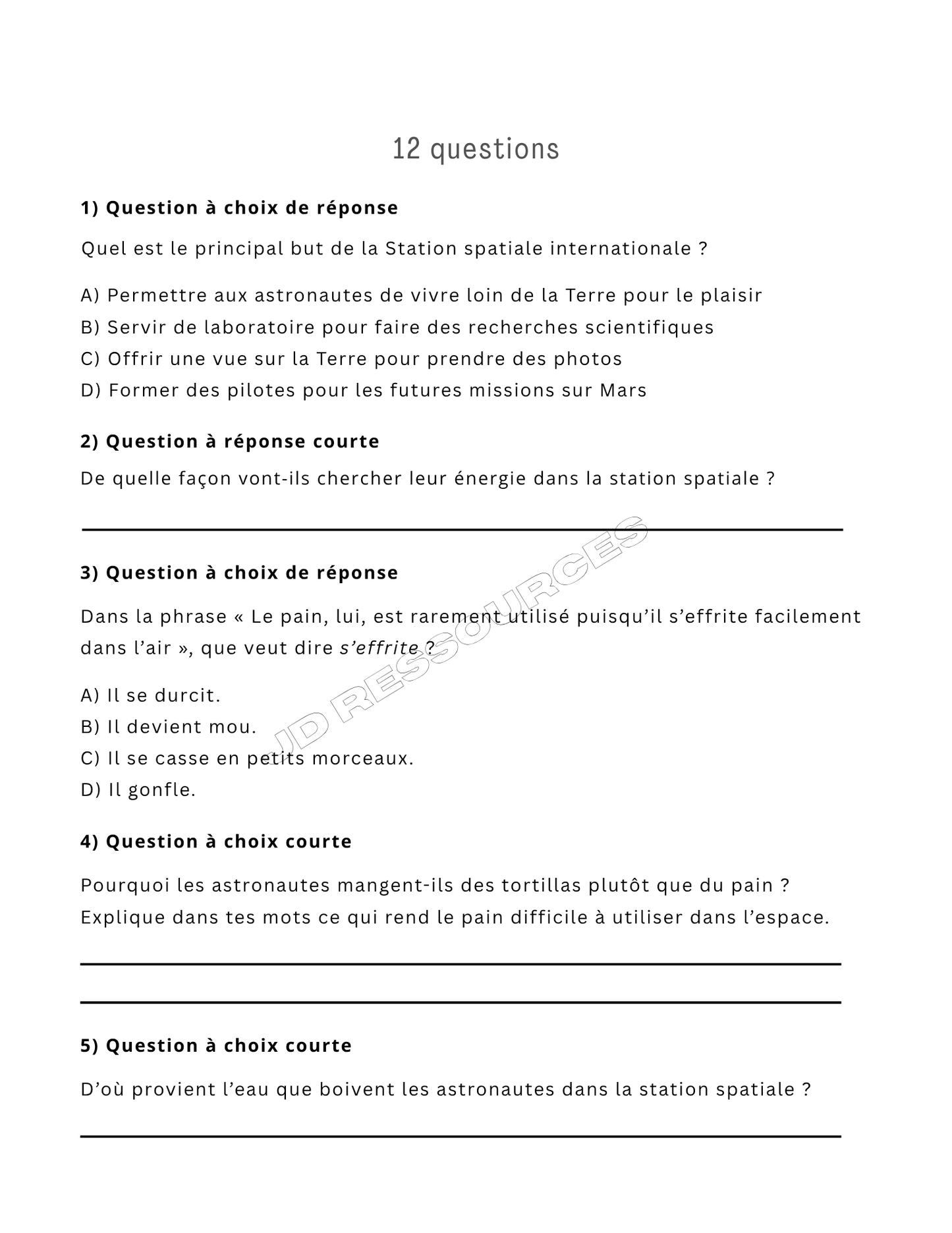 6e année | Simulation en lecture et en écriture | Pratique ministérielle