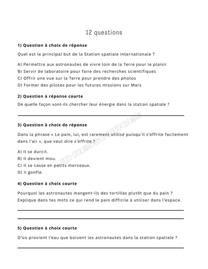 6e année | Simulation en lecture et en écriture | Pratique ministérielle