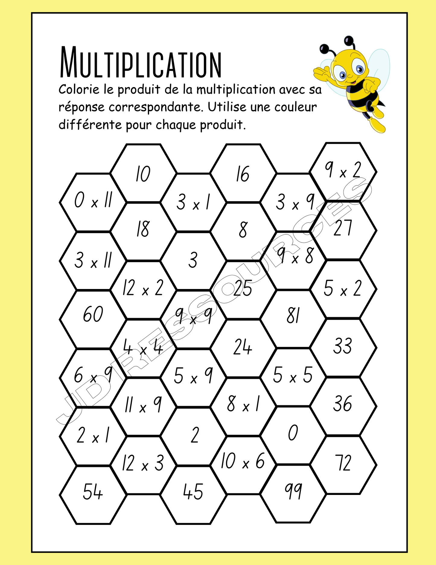 Pratique amusante multiplications