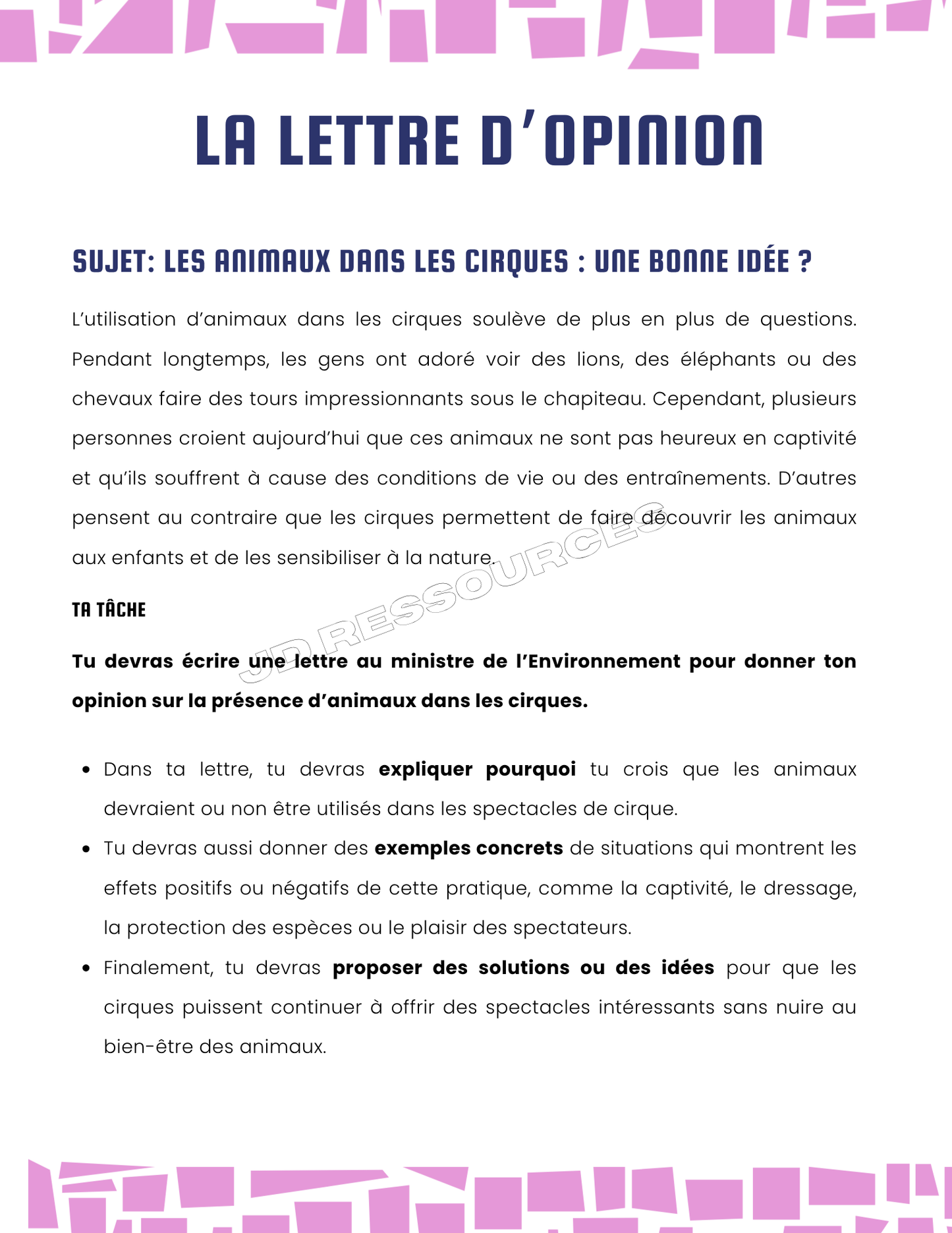 6e année | Simulation en lecture et en écriture | Pratique ministérielle