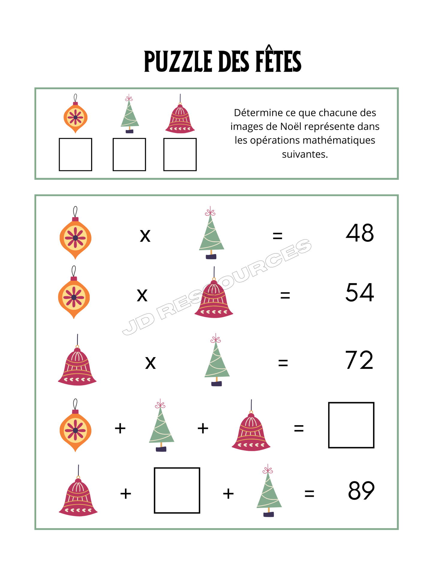 Activités sur le thème des fêtes