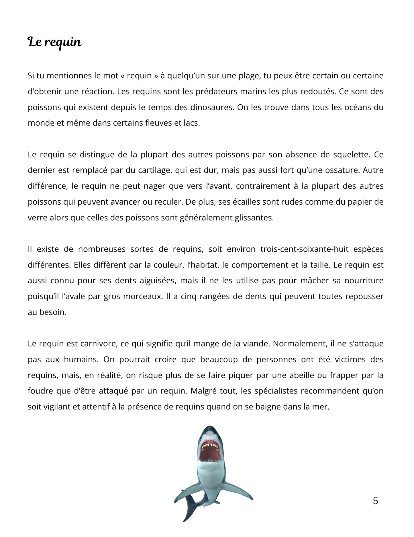 10 petits textes et questions