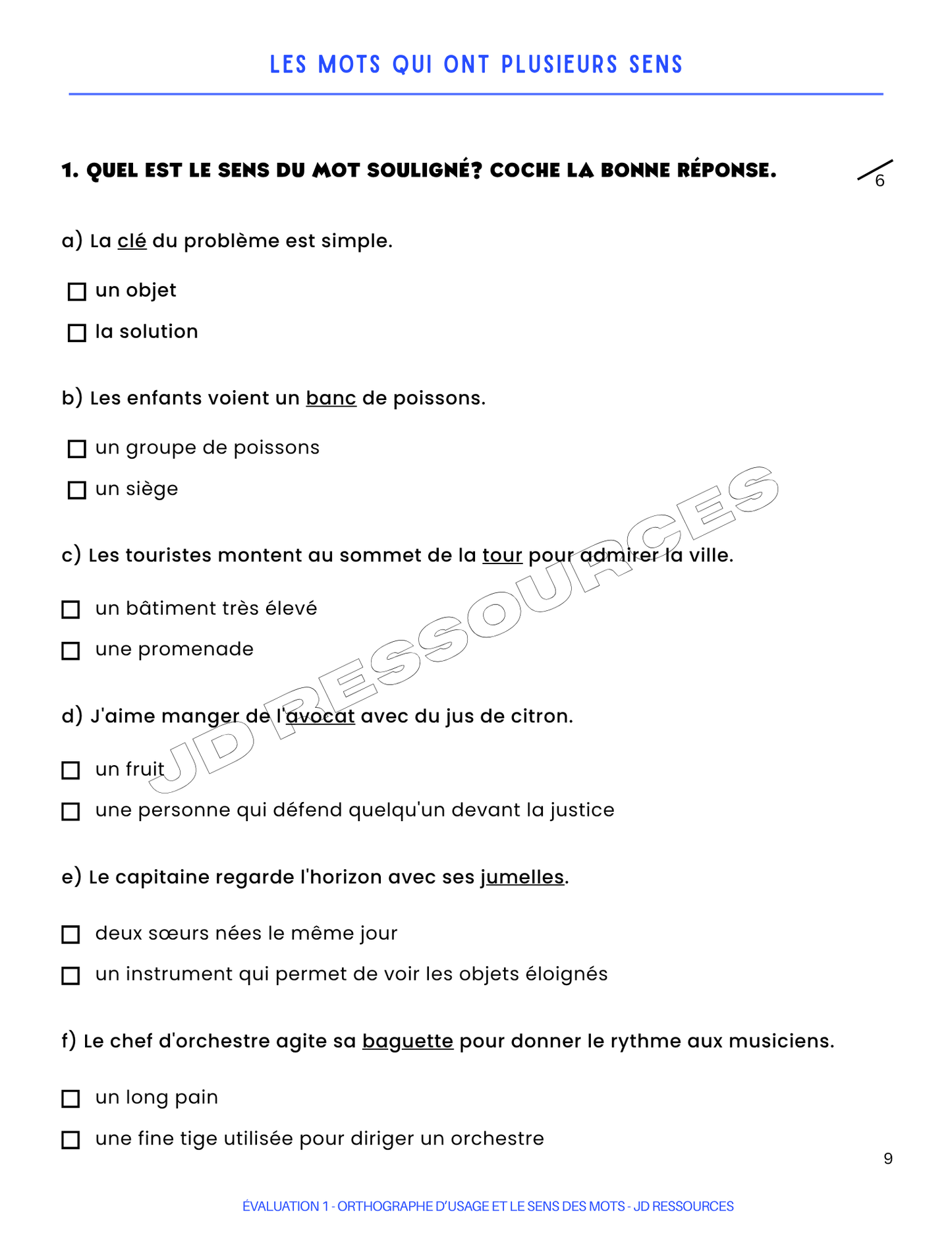 3 évaluations en français - 3e année