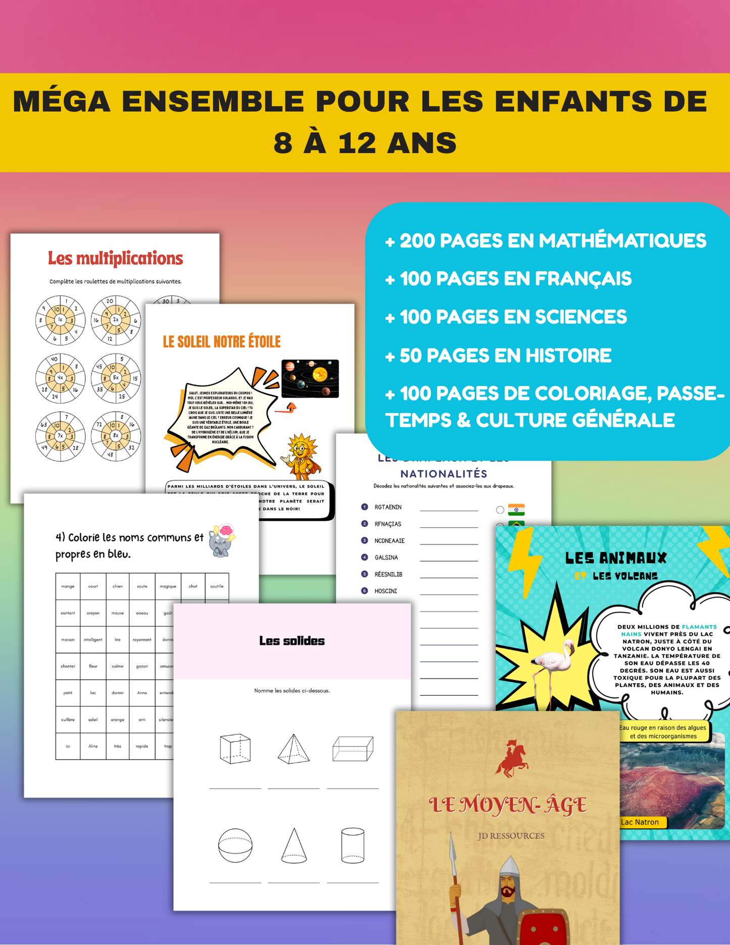 Toutes nos ressources à rabais | 700 pages | Pour les enfants entre 8 à 12 ans