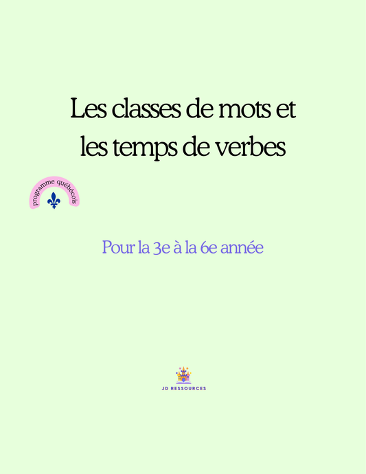 Word classes and verb tenses