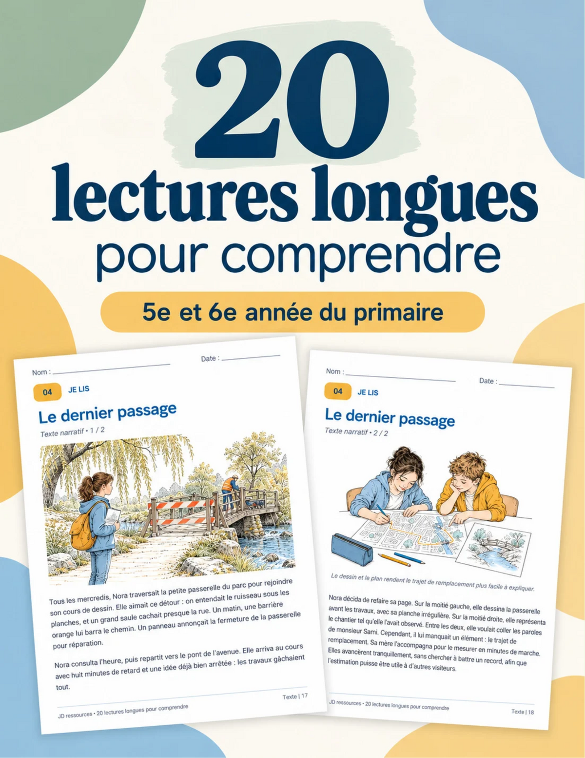20 textes longs avec questions de compréhension - 3e cycle