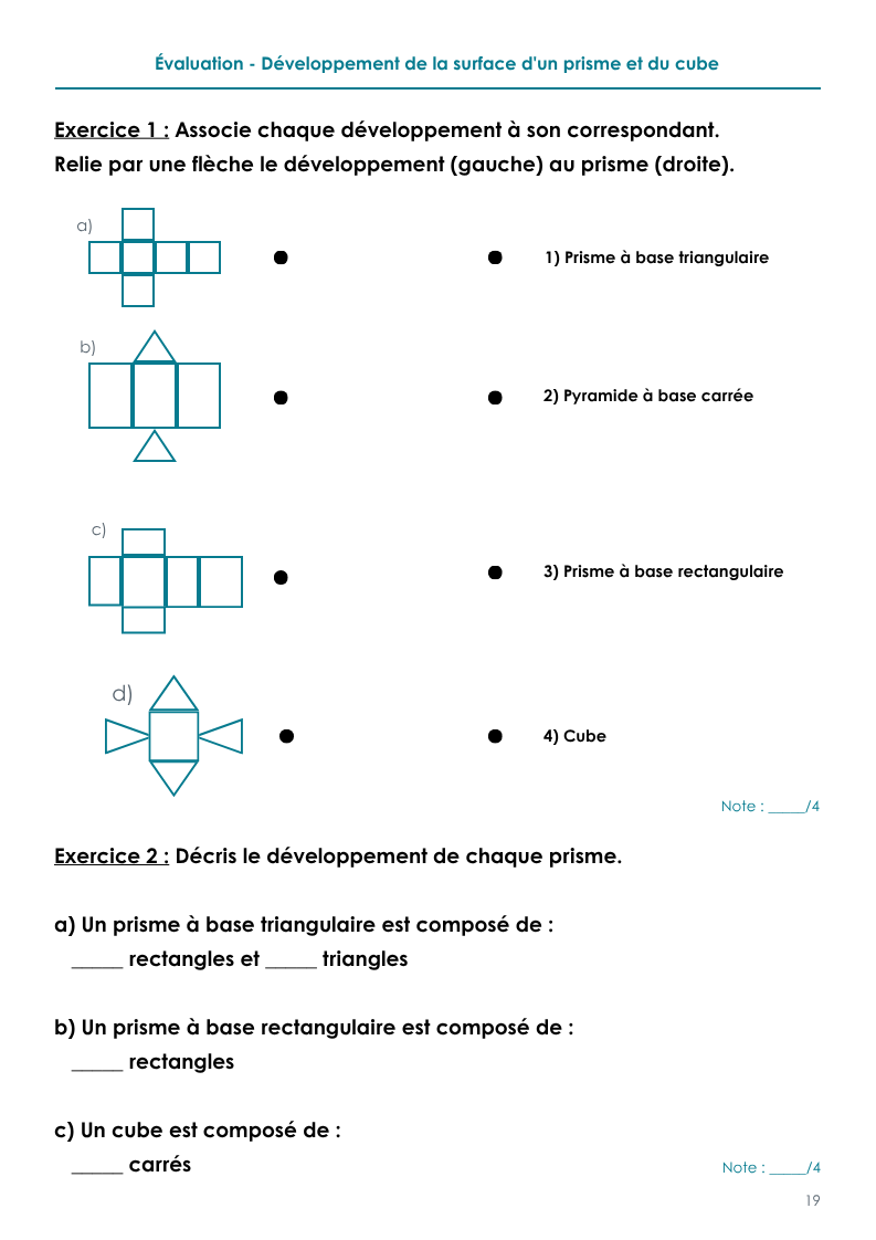 Évaluations mathématiques- 3e année