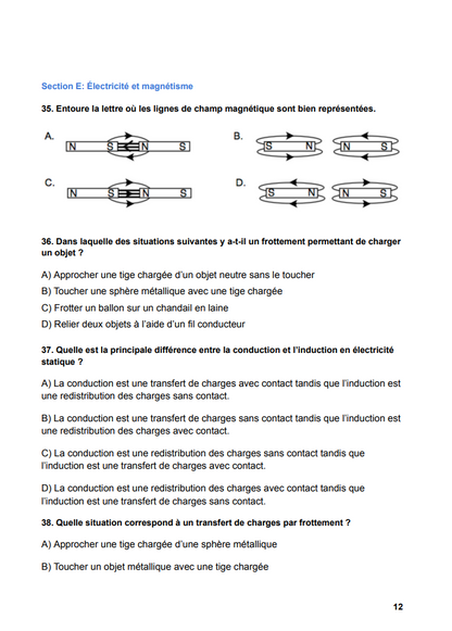 Pratique ministérielle | 4e secondaire | Sciences ST