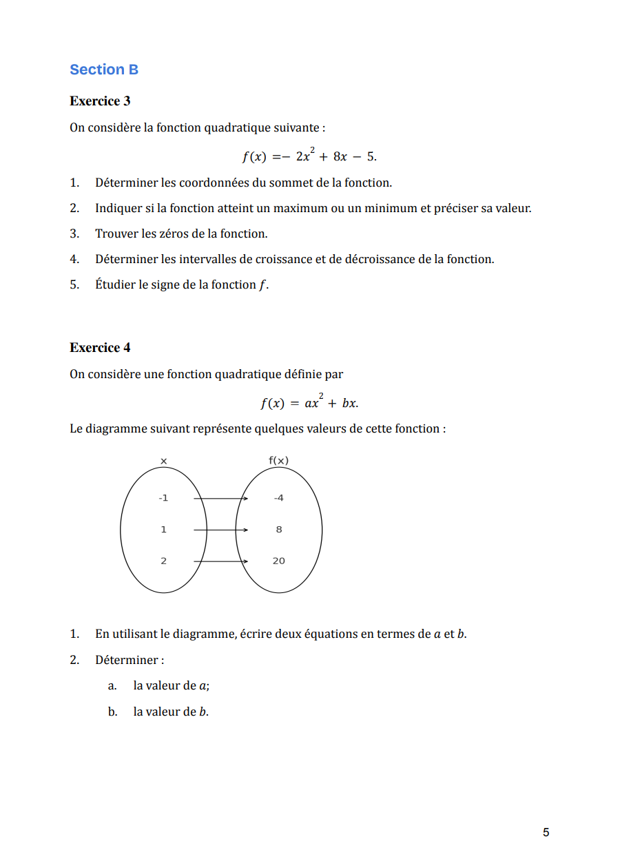 Pratique ministérielle | 4e secondaire | Mathématiques (SN)