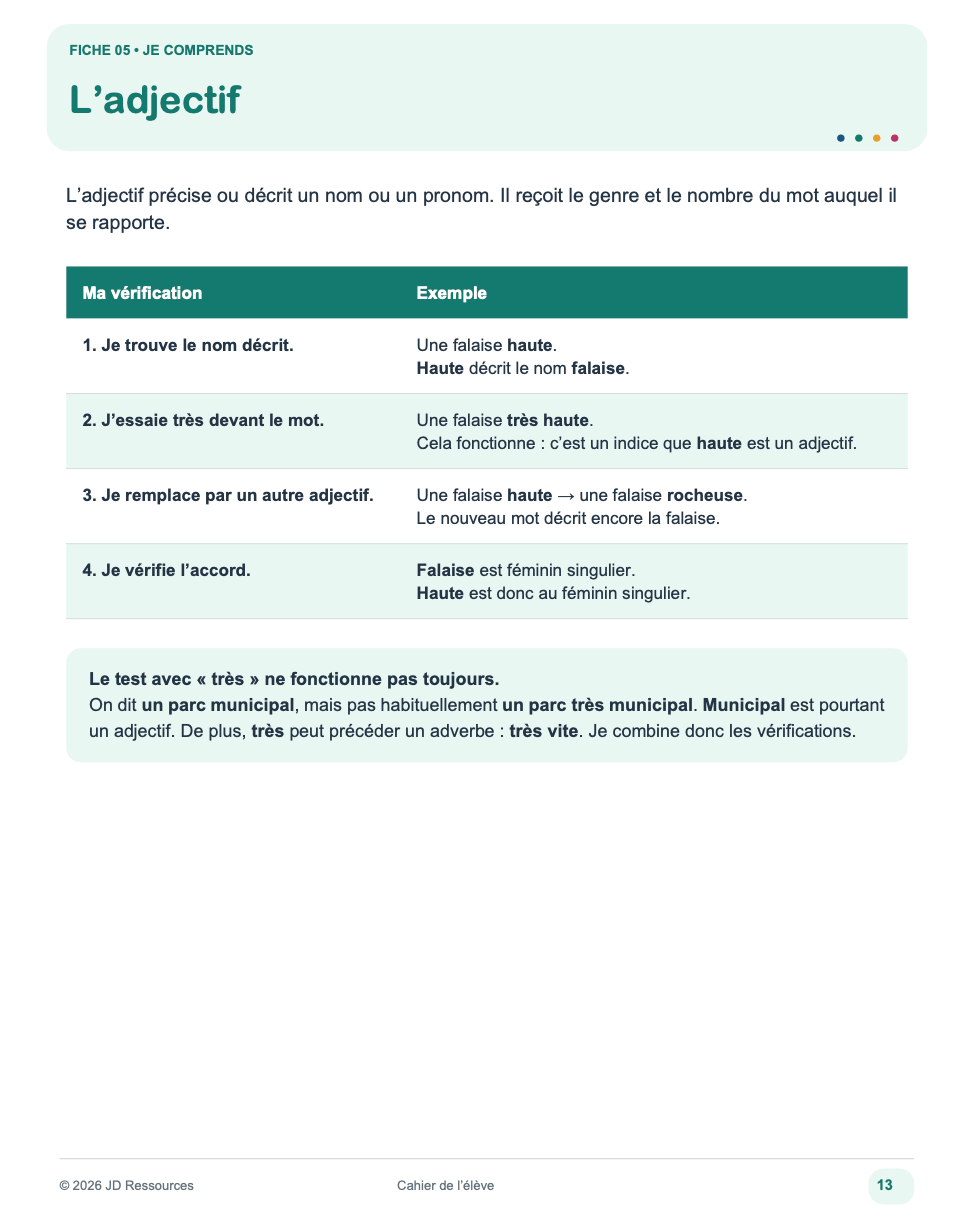 Évaluer les forces et difficultés en grammaire _ 3e cycle