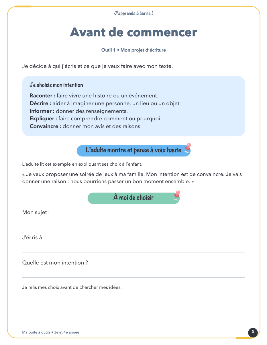 Écriture et production écrite | 2e cycle