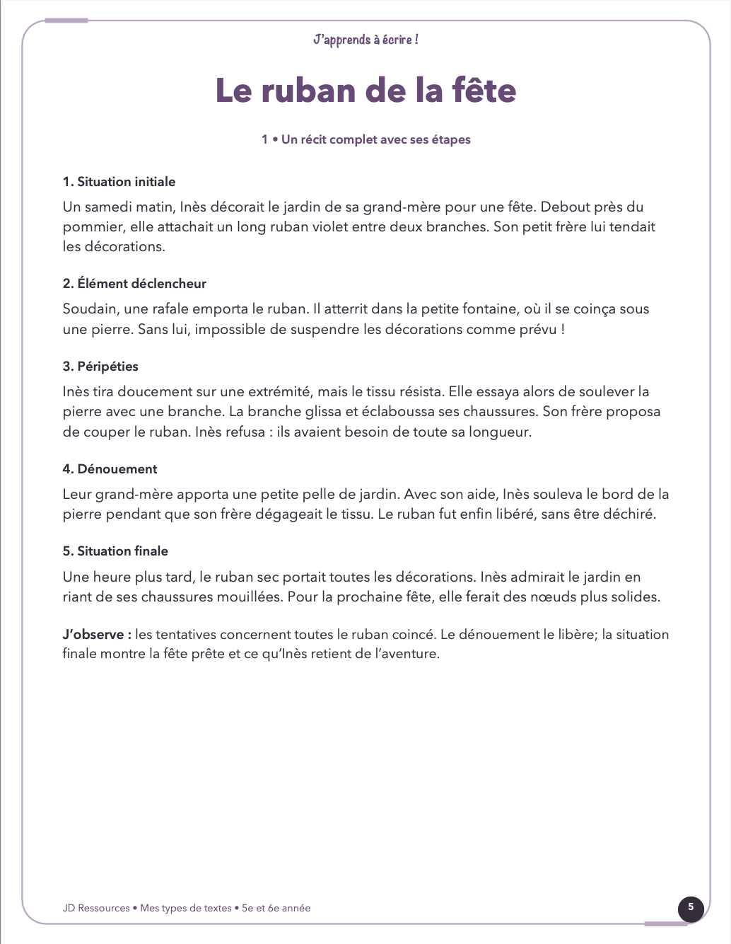 Écriture et production écrite | 3e cycle