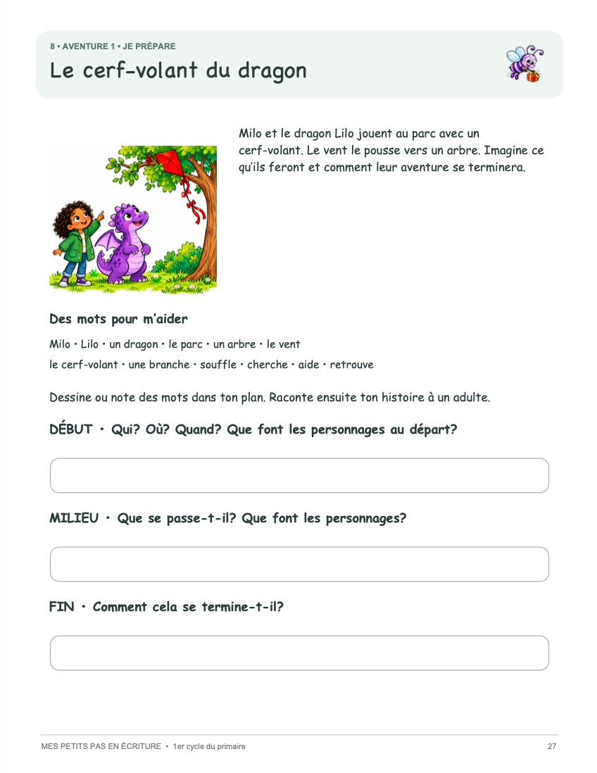 Mes petits pas en écriture - 1er cycle