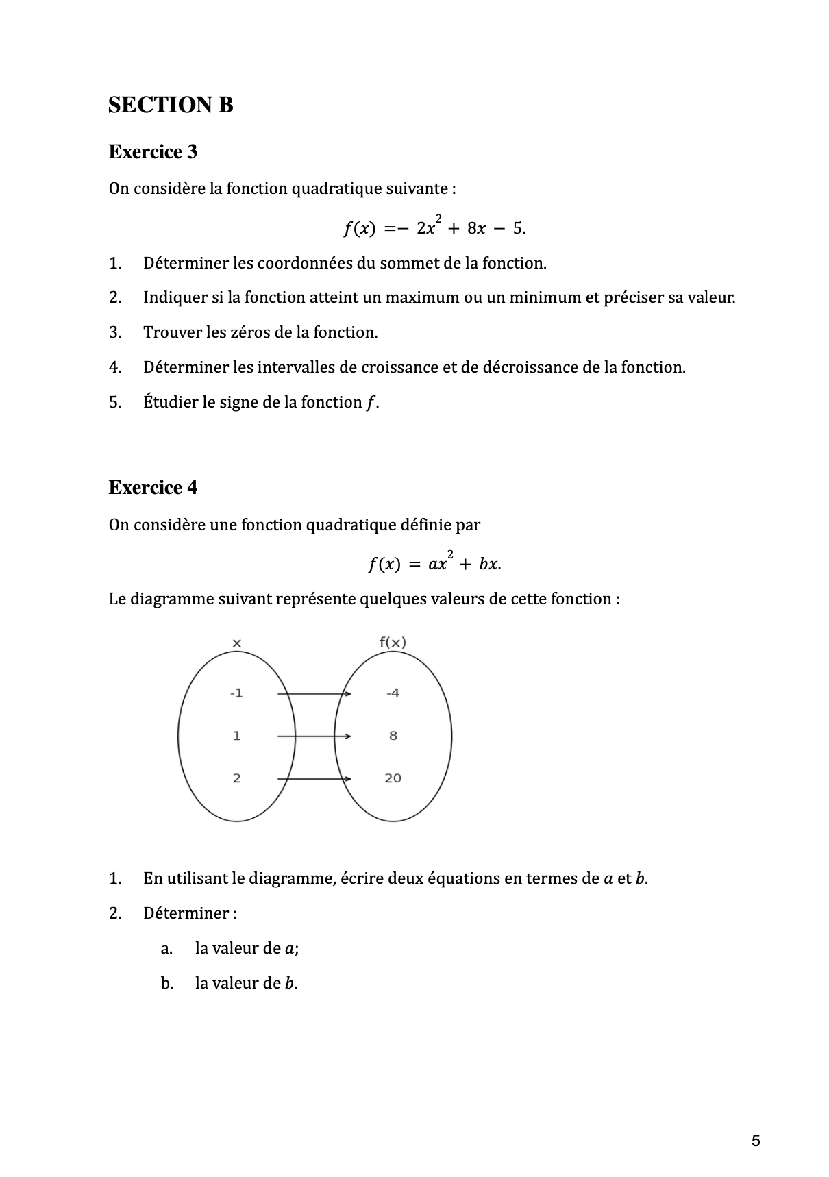 Pratique ministérielle | 4e secondaire | Mathématiques (SN)