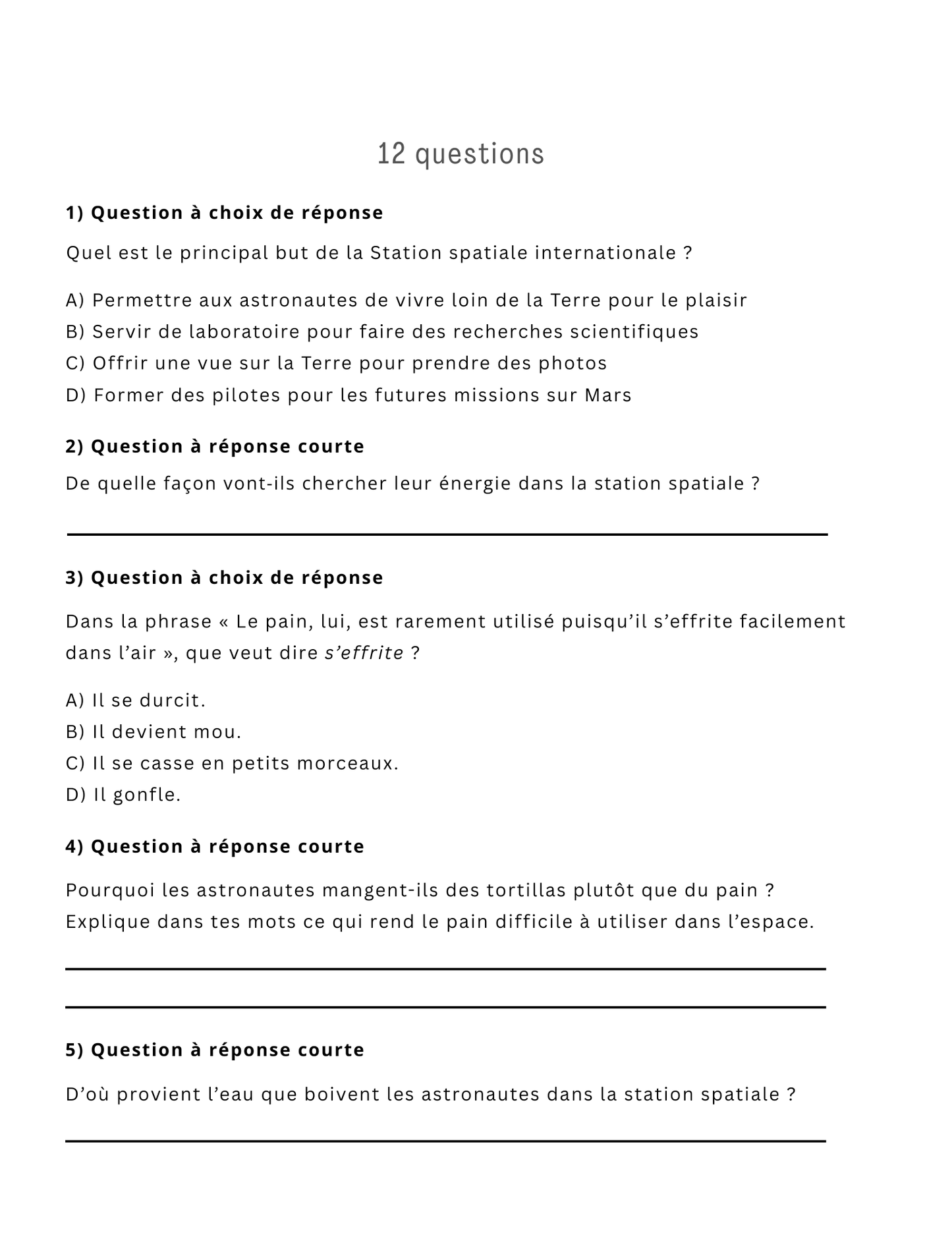 6e année | Simulation en lecture et en écriture | Pratique ministérielle