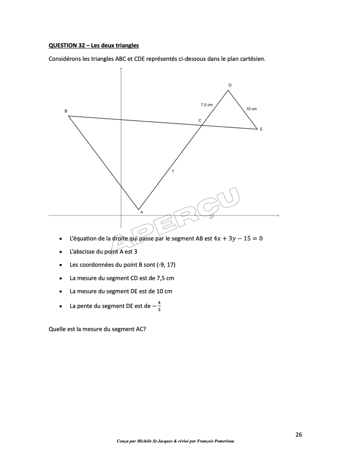 Pratique ministérielle | 4e secondaire | Mathématiques (CST)