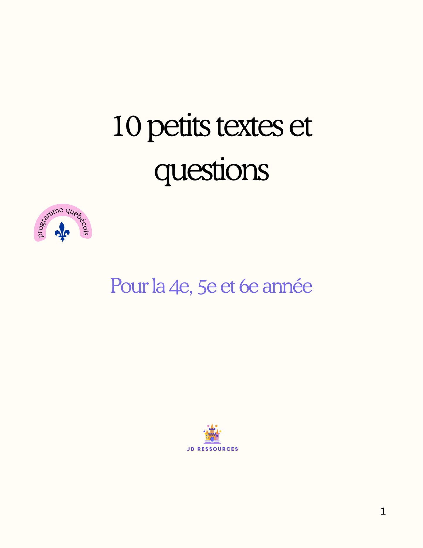 10 petits textes et questions