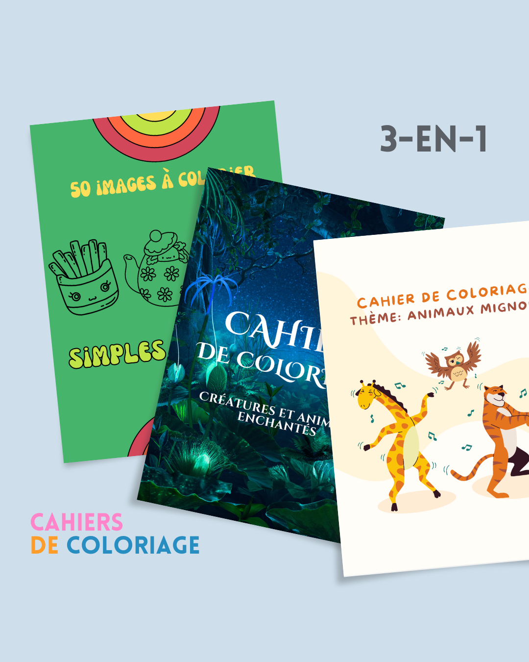 3 cahiers de coloriage en 1 | 150 pages